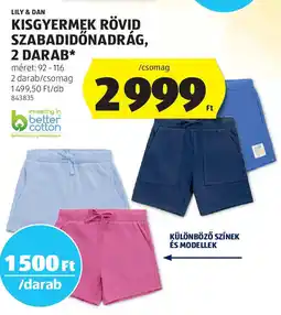 ALDI Lily & dan kisgyermek rövid szabadidőnadrág ajánlat