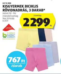 ALDI Lily & dan kisgyermek biciklis rövidnadrág ajánlat