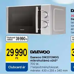 Tesco Daewoo DM2013MSG mikrohullámú sütő ajánlat