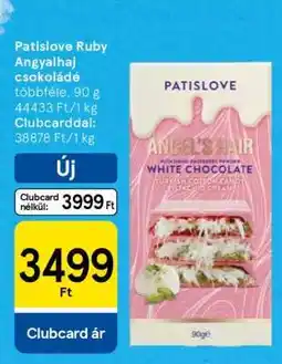 Tesco Patislove Ruby Angyalhaj csokoládé ajánlat