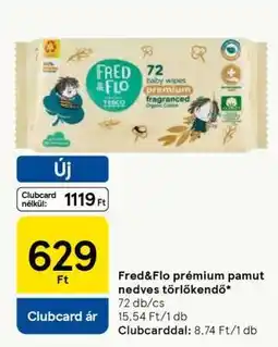 Tesco Fred&Flo prémium pamut nedves törlőkendő ajánlat