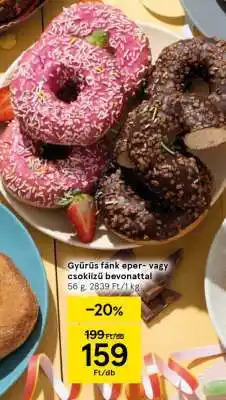 Tesco Gyűrűs fánk eper- vagy csokisízű bevonattal ajánlat