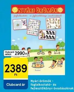 Tesco Nyári örömök – foglalkoztató- és fejlesztőkönyv óvodásoknak ajánlat