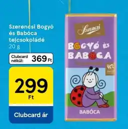 Tesco Szerencsi Bogyó és Babóca tejcsokoládé ajánlat