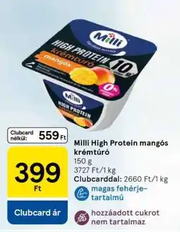Tesco Milli High Protein mangós krémtúró ajánlat