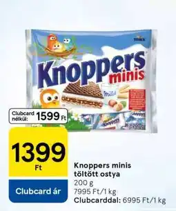 Tesco Knoppers minis töltött ostya ajánlat