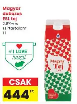 Spar Market Magyar dobozos ESL tej ajánlat