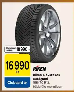 Tesco Riken 4 évszakos autógumi ajánlat
