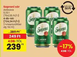 Spar Soproni sör ajánlat
