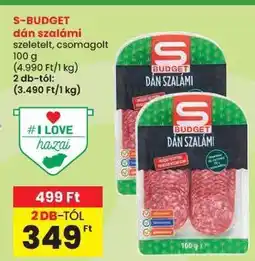 Spar S-BUDGET dán szalámi ajánlat