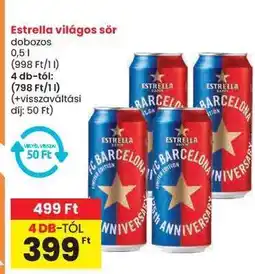 Spar ESTRELLA Világos sör ajánlat