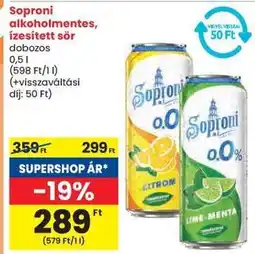 Spar SOPRONI Alkoholmentes ízesített sör ajánlat