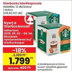 Spar Starbucks kávékapszula ajánlat