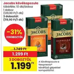 Spar Jacobs kávékapszula ajánlat