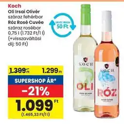 Spar Koch Oli Irsai Olivér száraz fehérbor / Róz Rosé Cuvée száraz rosébor ajánlat