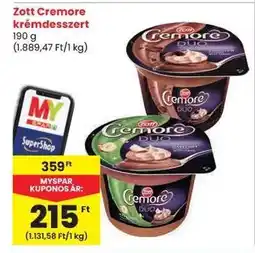 Spar Zott Cremore krémdesszert ajánlat