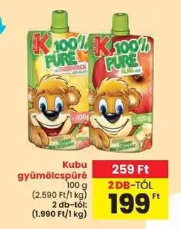 Spar Kubu Gyümölcspüré ajánlat