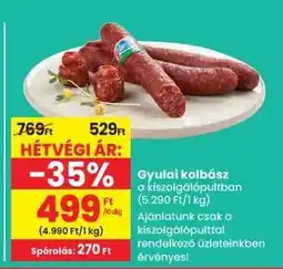 Spar Gyulai kolbász ajánlat