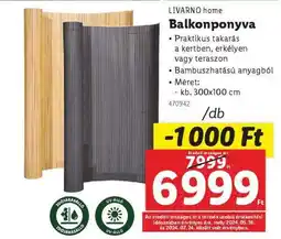 Lidl LIVARNO HOME Balkonponyva ajánlat