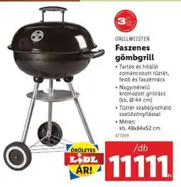 Lidl GRILLMEISTER Faszenes gömbgrill ajánlat