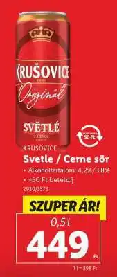 Lidl Krušovice Světlé / Černé sör ajánlat