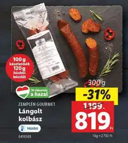 Lidl Zemplén Gourmet Lángolt kolbász ajánlat