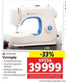 Lidl SINGER Varrógép ajánlat