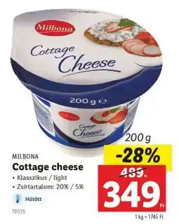 Lidl MILBONA Cottage cheese ajánlat