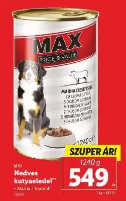 Lidl MAX Nedves kutyaeledel ajánlat