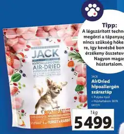 Lidl JACK AirDried hipoallergén száraztáp ajánlat