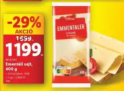 Lidl MILBONA Ementáli sajt, 400 g ajánlat
