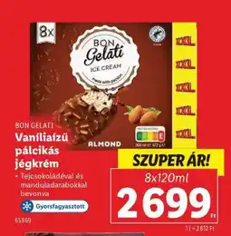 Lidl BON GELATI Vaníliaízű pálcikás jégkrém ajánlat