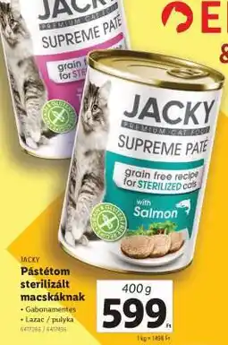 Lidl JACKY Pástétom sterilizált macskáknak ajánlat