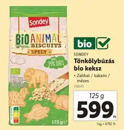 Lidl SONDEY Tönkölybúzás bio keksz ajánlat
