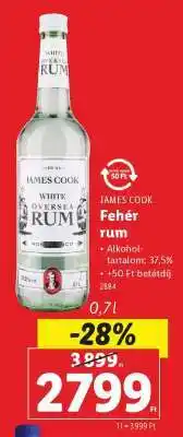 Lidl JAMES COOK Fehér rum ajánlat