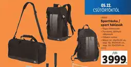 Lidl CRIVIT Sporttáska / sport hátizsák ajánlat