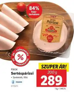 Lidl PIKOK Sertéspárizsi ajánlat