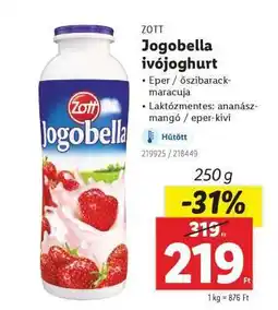Lidl Zott Jogobella Ivójoghurt ajánlat