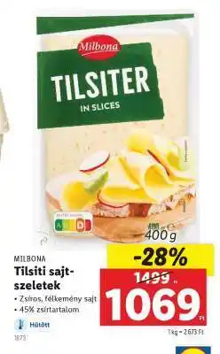 Lidl Milbona Tilsiti sajt-szeletek ajánlat