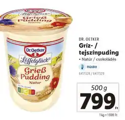 Lidl DR. OETKER Gríz- / tejszínpuding ajánlat