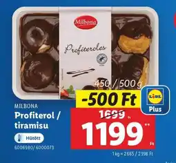 Lidl MILBONA Profiterol / Tiramisu ajánlat