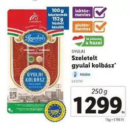 Lidl Szeletelt Gyulai Kolbász ajánlat