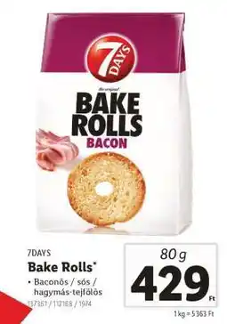 Lidl 7DAYS Bake Rolls ajánlat