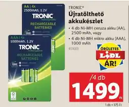 Lidl TRONIC Újratölthető akkukészlet ajánlat
