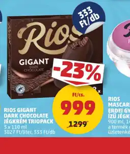 PENNY Rios Gigant Dark Chocolate Jégkrém Triopack ajánlat