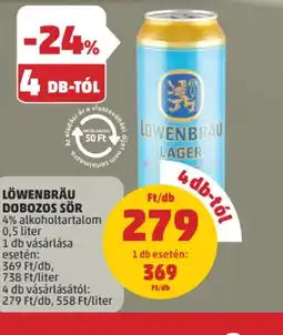 PENNY Löwenbräu dobozos sör ajánlat