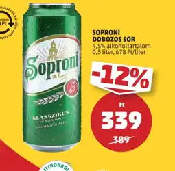 PENNY Soproni dobozos sör ajánlat