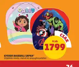 PENNY Gyerek Baseball Sapka ajánlat