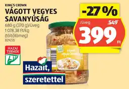 ALDI King's crown vágott vegyes savanyúság ajánlat