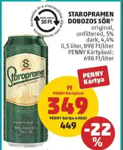 PENNY Staropramen dobozos sör ajánlat